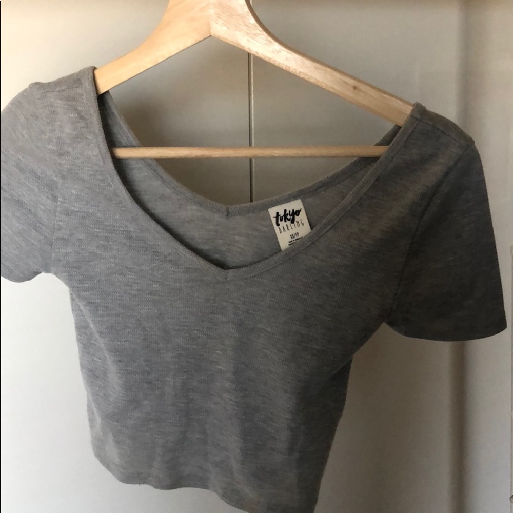 Gray cropped top